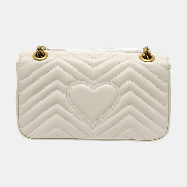 GG Marmont Medium Quilted Calfskin White