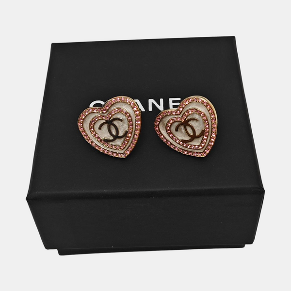 Metal White Stud Earrings