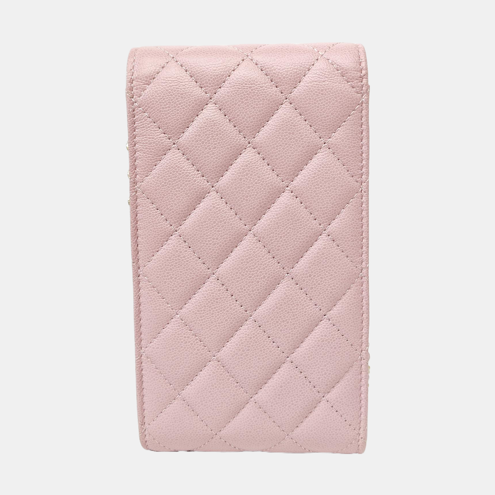 Quilted Grained Calfskin Shoulder Bag Pink