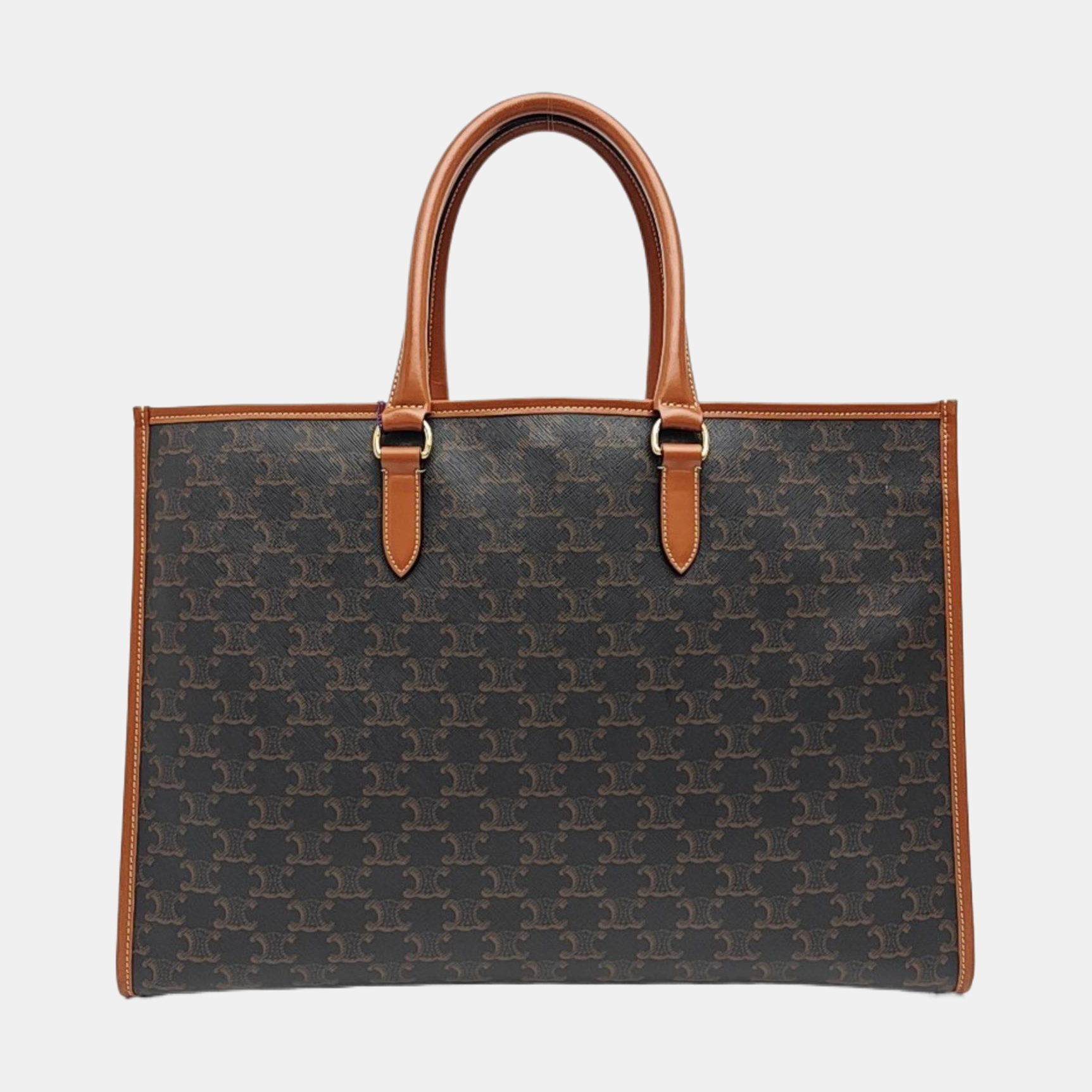 Coated Canvas Tote Bag Brown