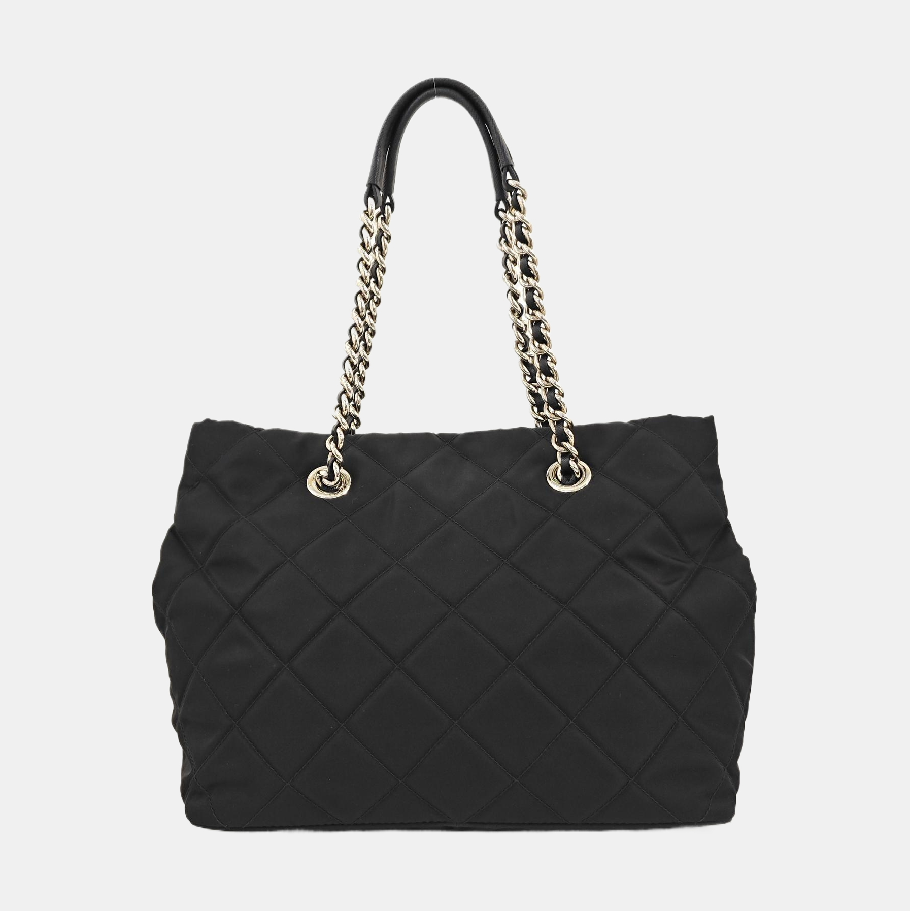 Quilted Nylon Tote Bag Black
