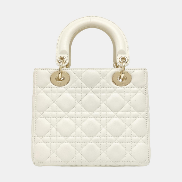 Lady Dior Small Cannage Lambskin White