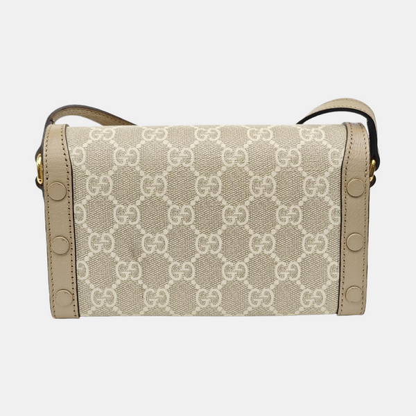 Horsebit 1955 Mini Monogram Coated Canvas White