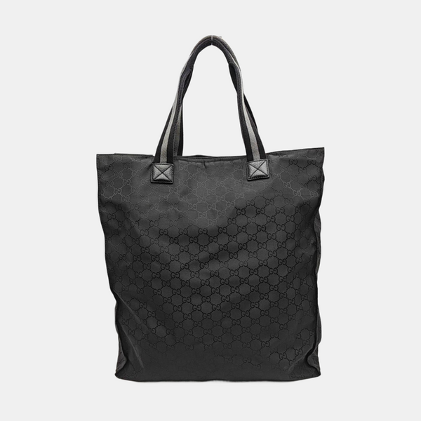 Monogram Nylon Tote Bag Black