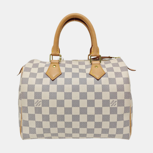 SPEEDY 25 Damier Azur Coated Canvas White