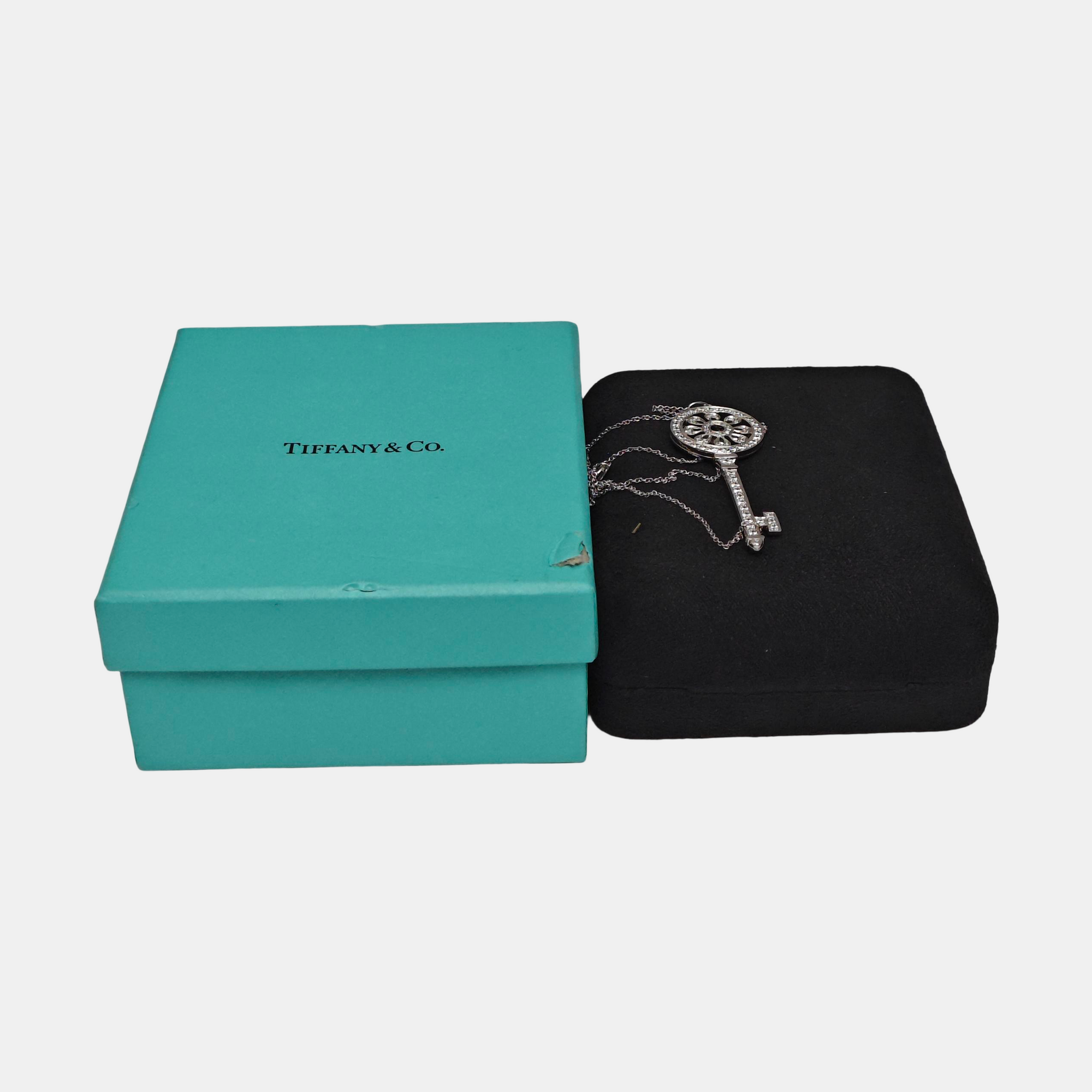 Tiffany Keys 18k White Gold Silver Necklace