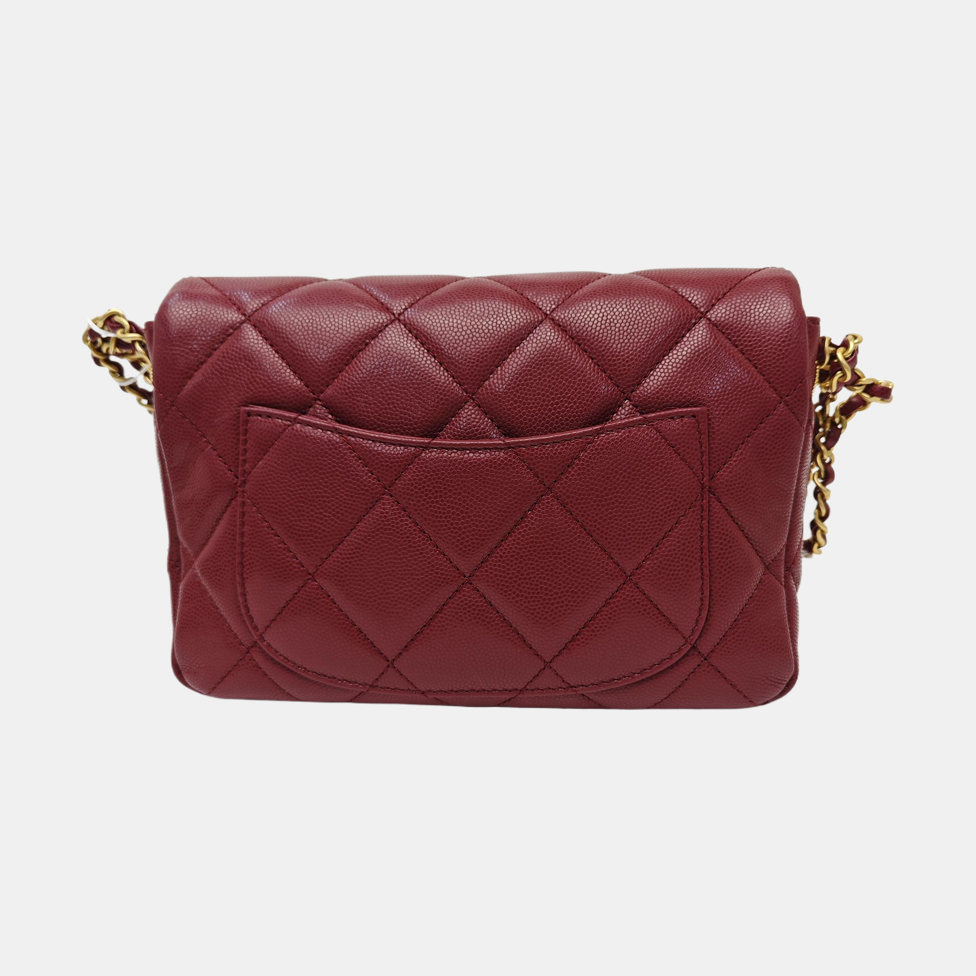 24A Quilted Grained Calfskin Red