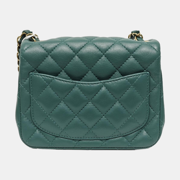 CLASSIC FLAP Mini Quilted Lambskin Green