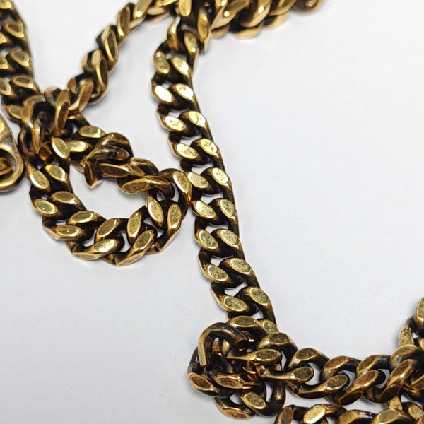 SQUARED LV Metal Gold Necklace