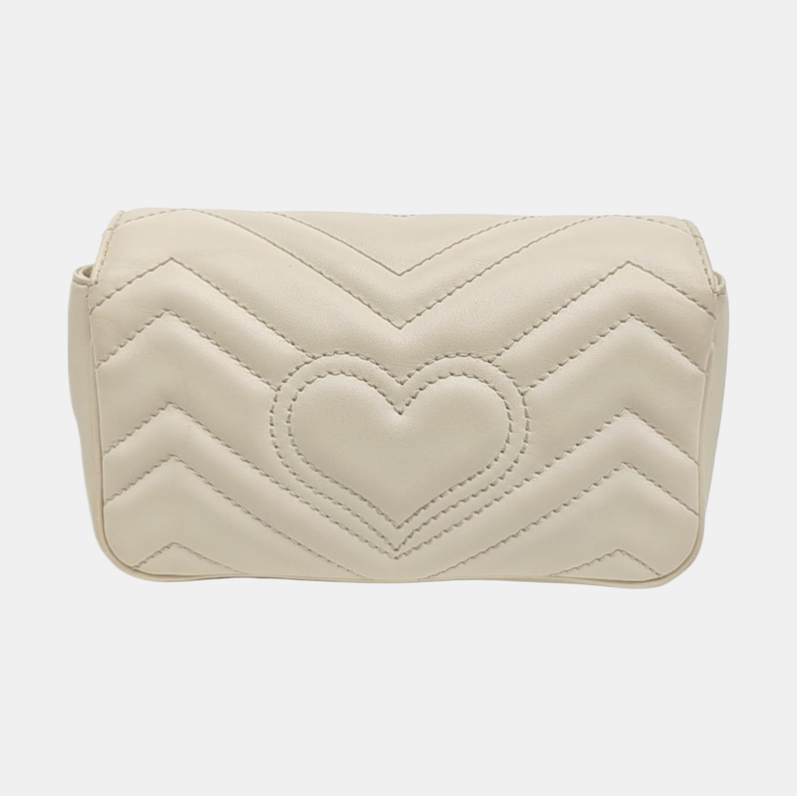 GG Marmont Mini Quilted Calfskin White