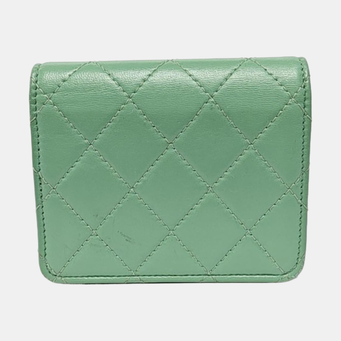 CHANEL 31 Quilted Lambskin Green Wallet
