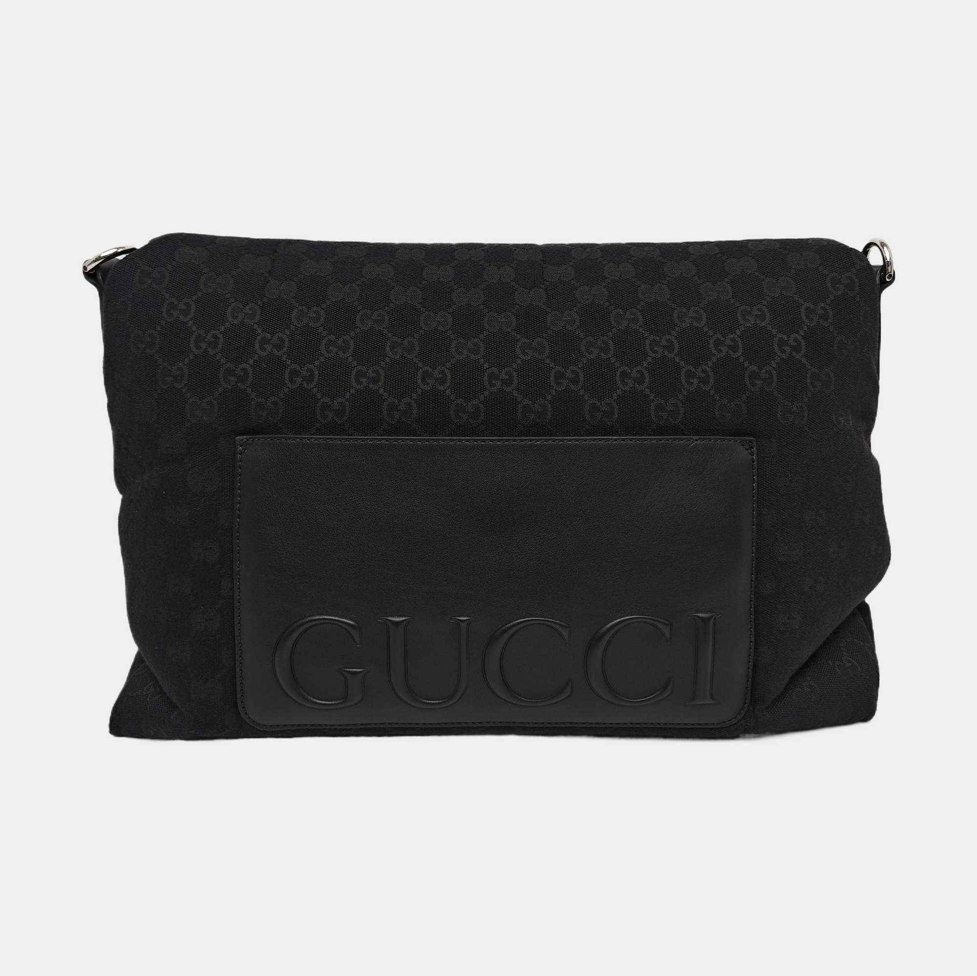 Monogram Coated Canvas Shoulder Bag Black