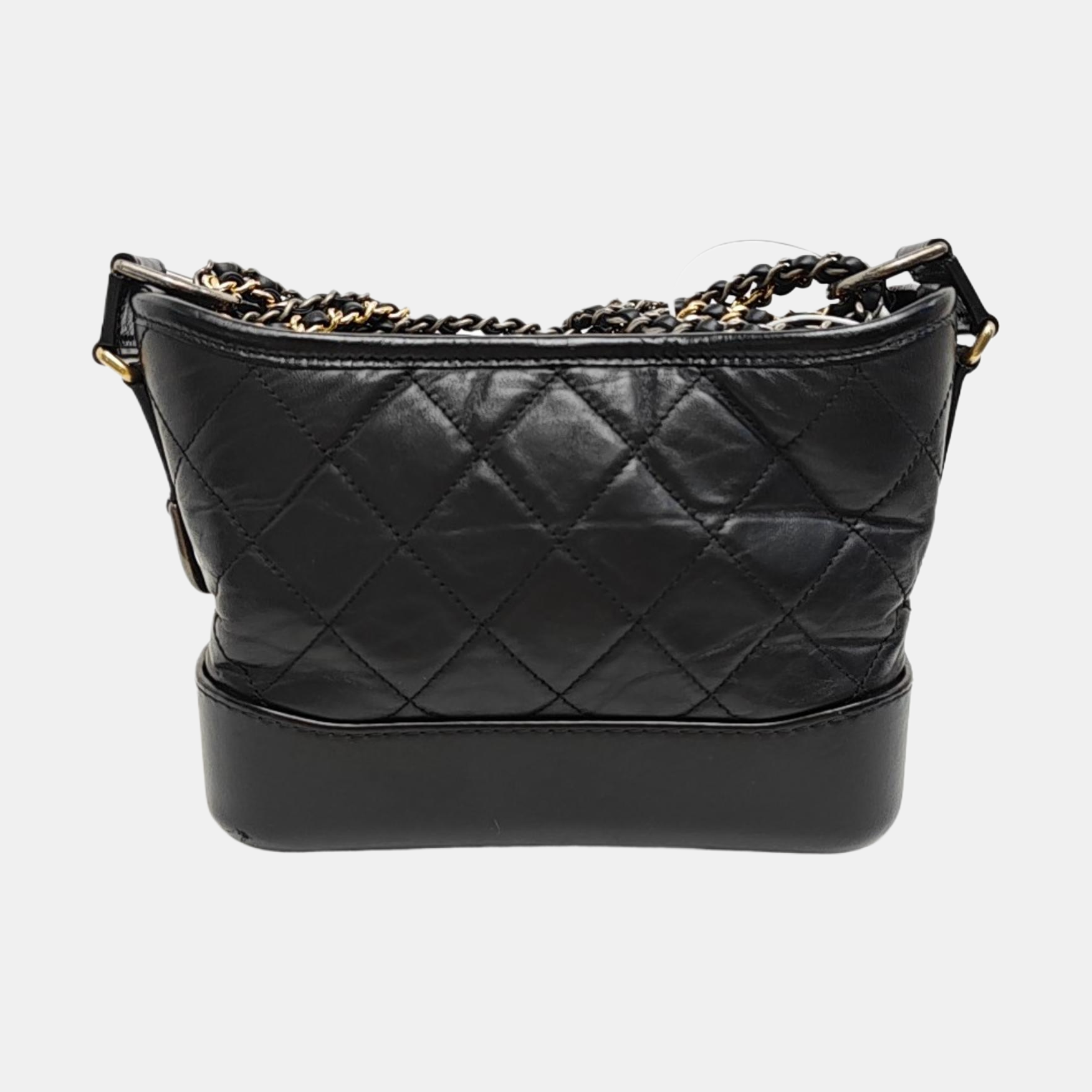 GABRIELLE Small Quilted Vintage Calf Black