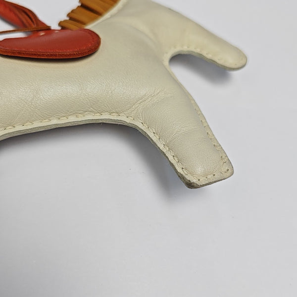 Leather Bag Charm White