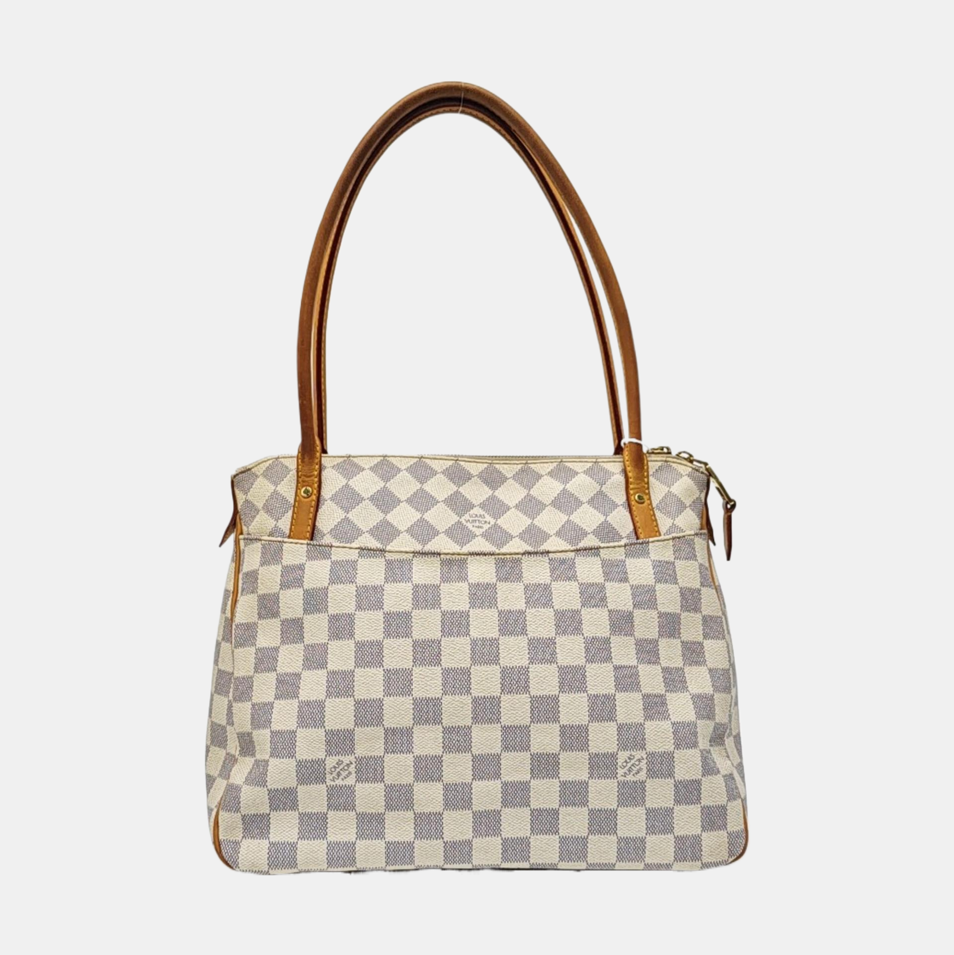FIGHERI Damier Azur Coated Canvas White