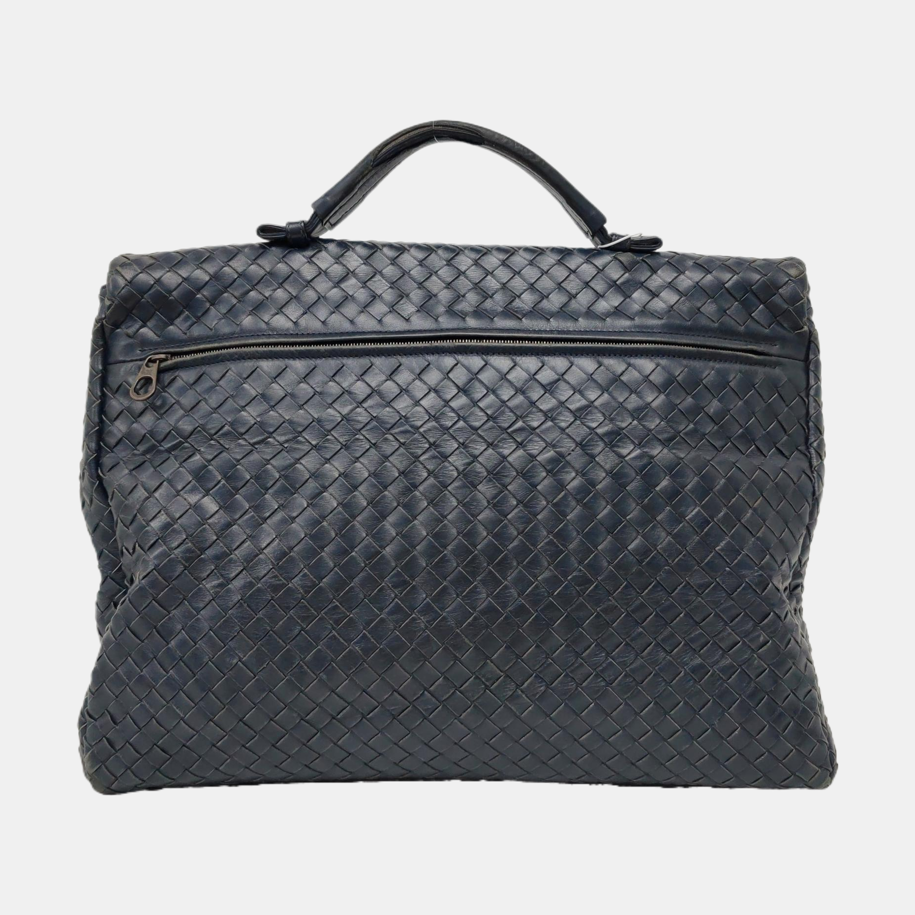 Calfskin Top Handle Bag Blue