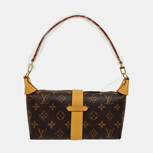 Pochette Mia Monogram Coated Canvas Brown