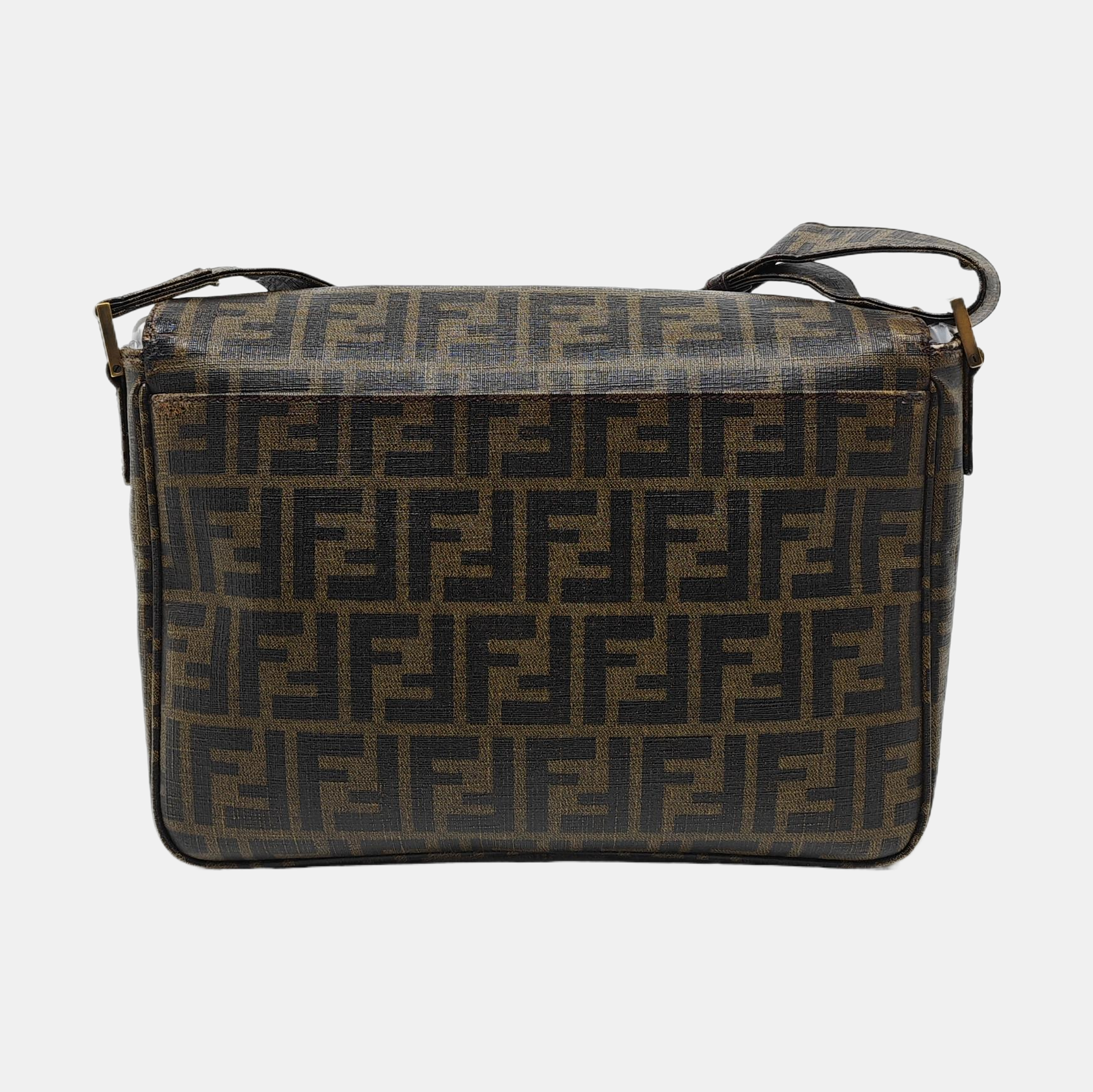 Coated Canvas Shoulder Bag Beige
