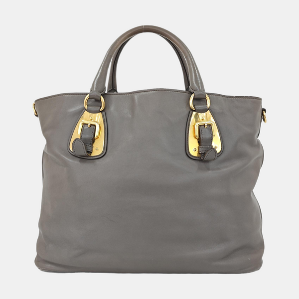 Calfskin Tote Bag Gray