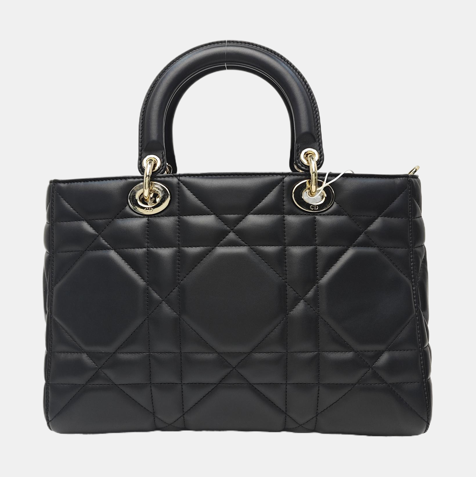 Lady D-Sire Medium Cannage Calfskin Black