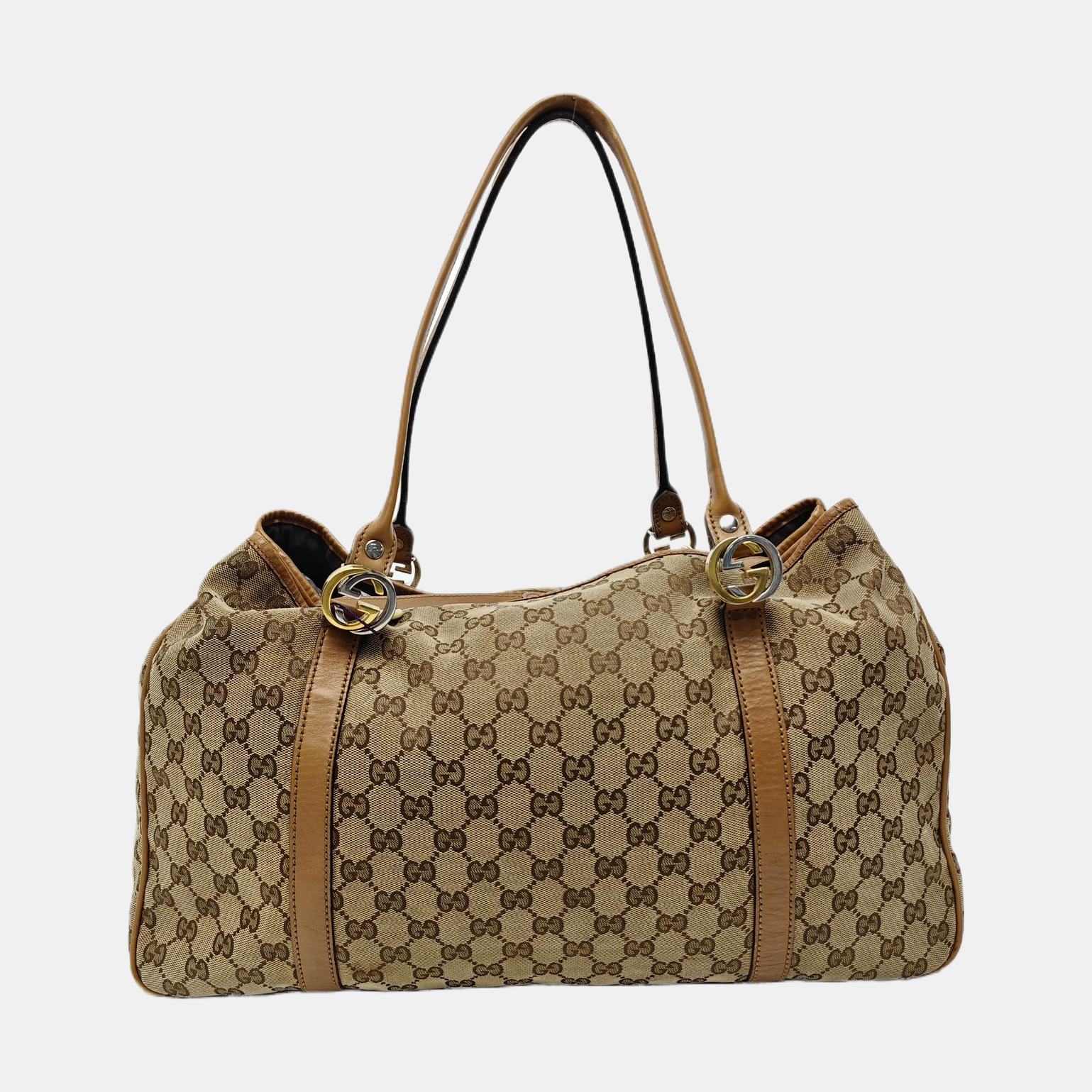 Monogram Canvas Tote Bag Beige