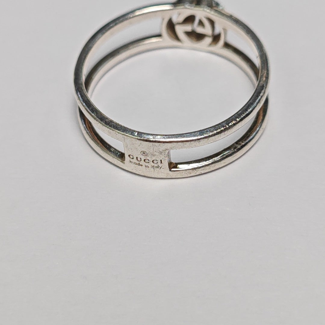 Interlocking G 925 Sterling Silver Ring HK 17