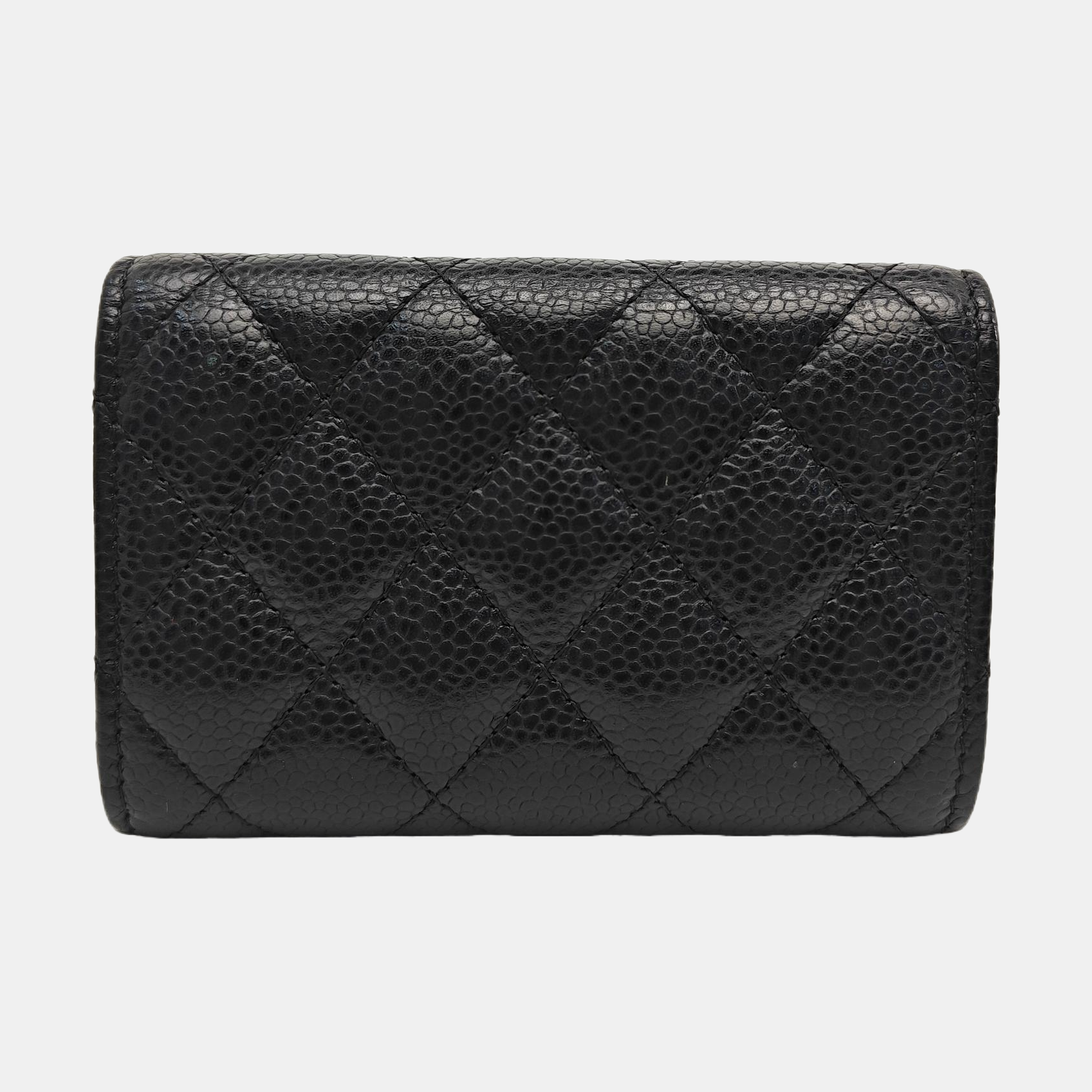 CLASSIC FLAP Quilted Grained Calfskin Black Card Holder