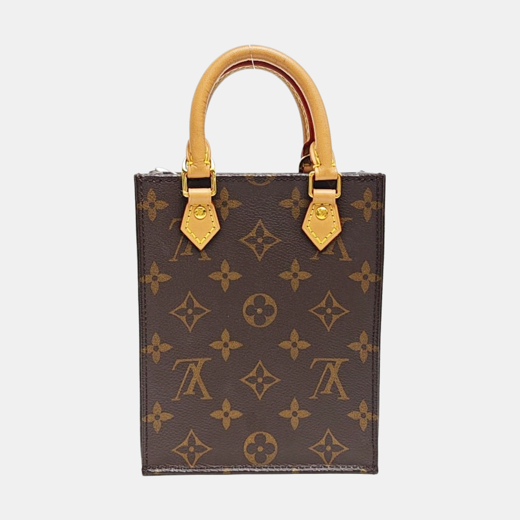 SAC PLAT Mini Monogram Coated Canvas Brown