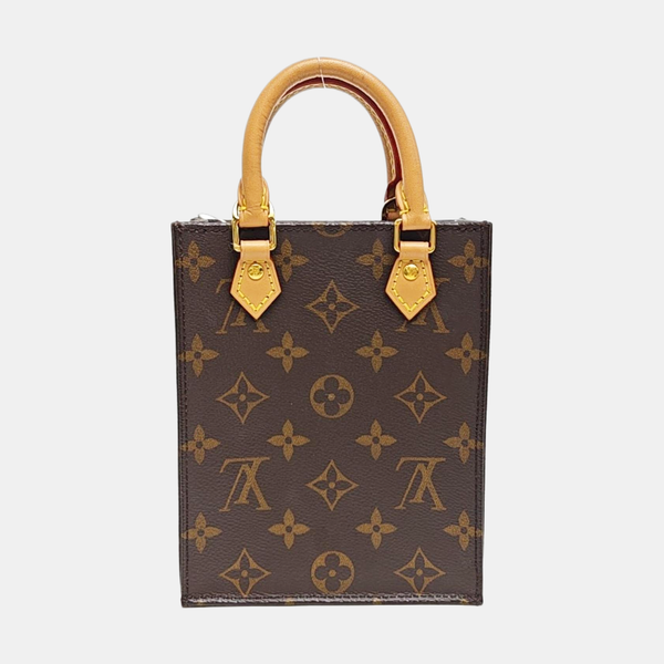 SAC PLAT Mini Monogram Coated Canvas Brown