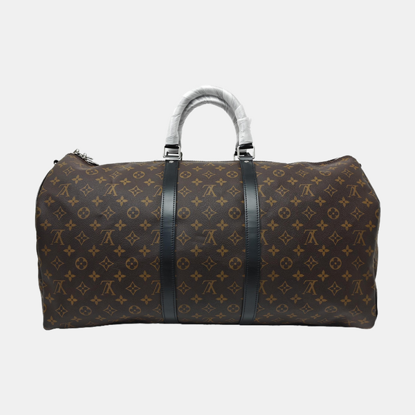 KEEPALL 55 Monogram Coated Canvas Brown