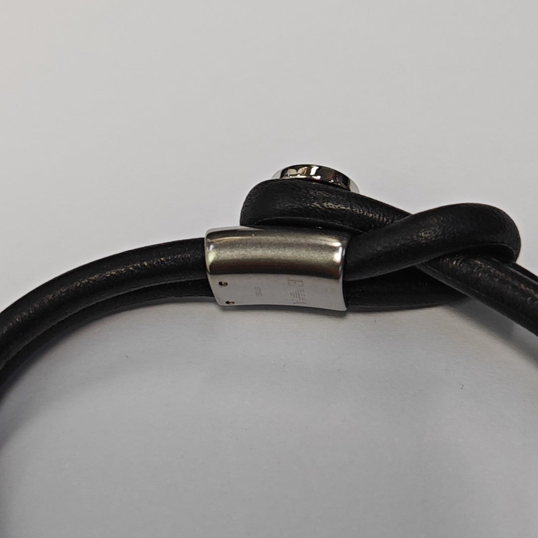 Leather Black Bangle