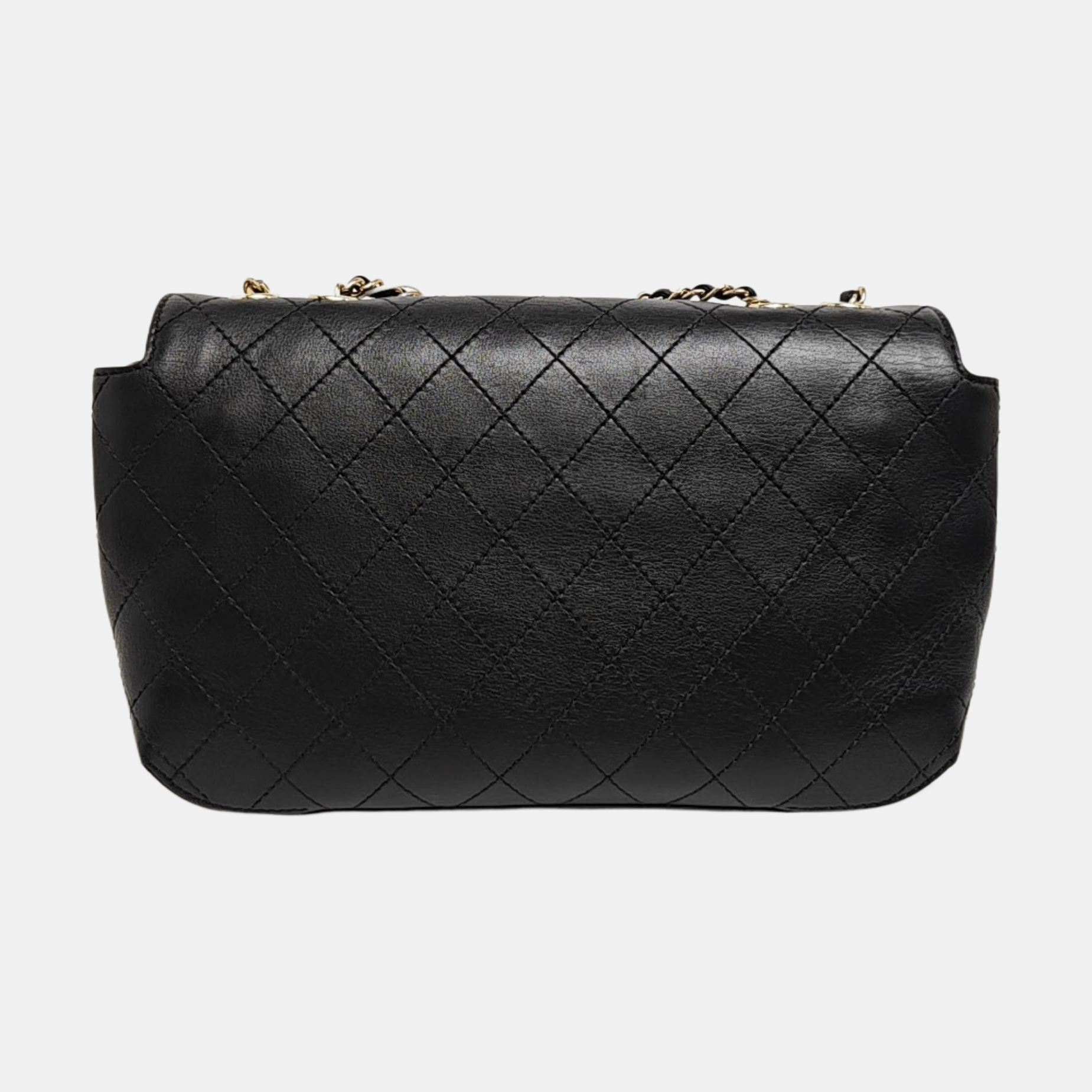 Quilted Calfskin Shoulder Bag Black