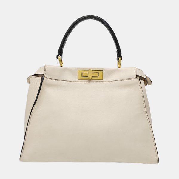 Peekaboo Medium Calfskin White