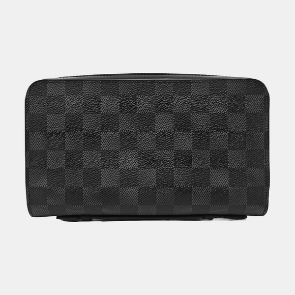 ZIPPY GM Damier Graphite Coated Canvas Gray