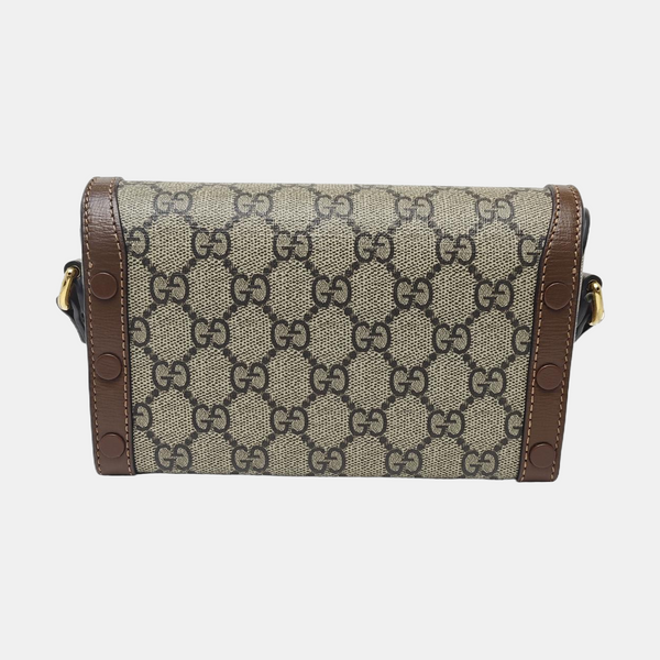 Horsebit 1955 Mini Monogram Coated Canvas Beige