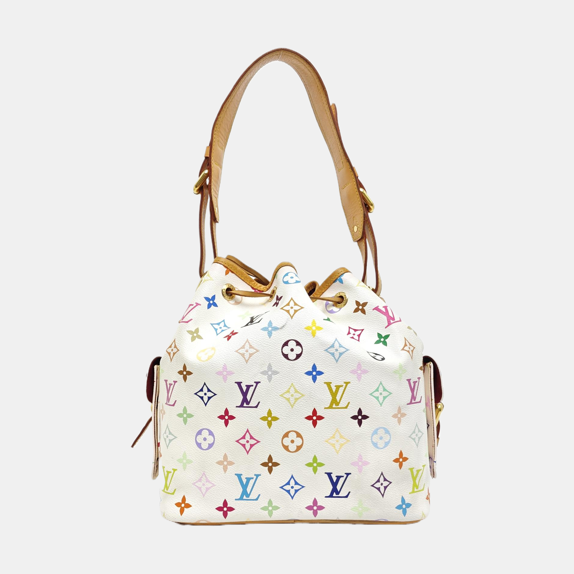 LV × TM NÉONOÉ MM Monogram Coated Canvas White
