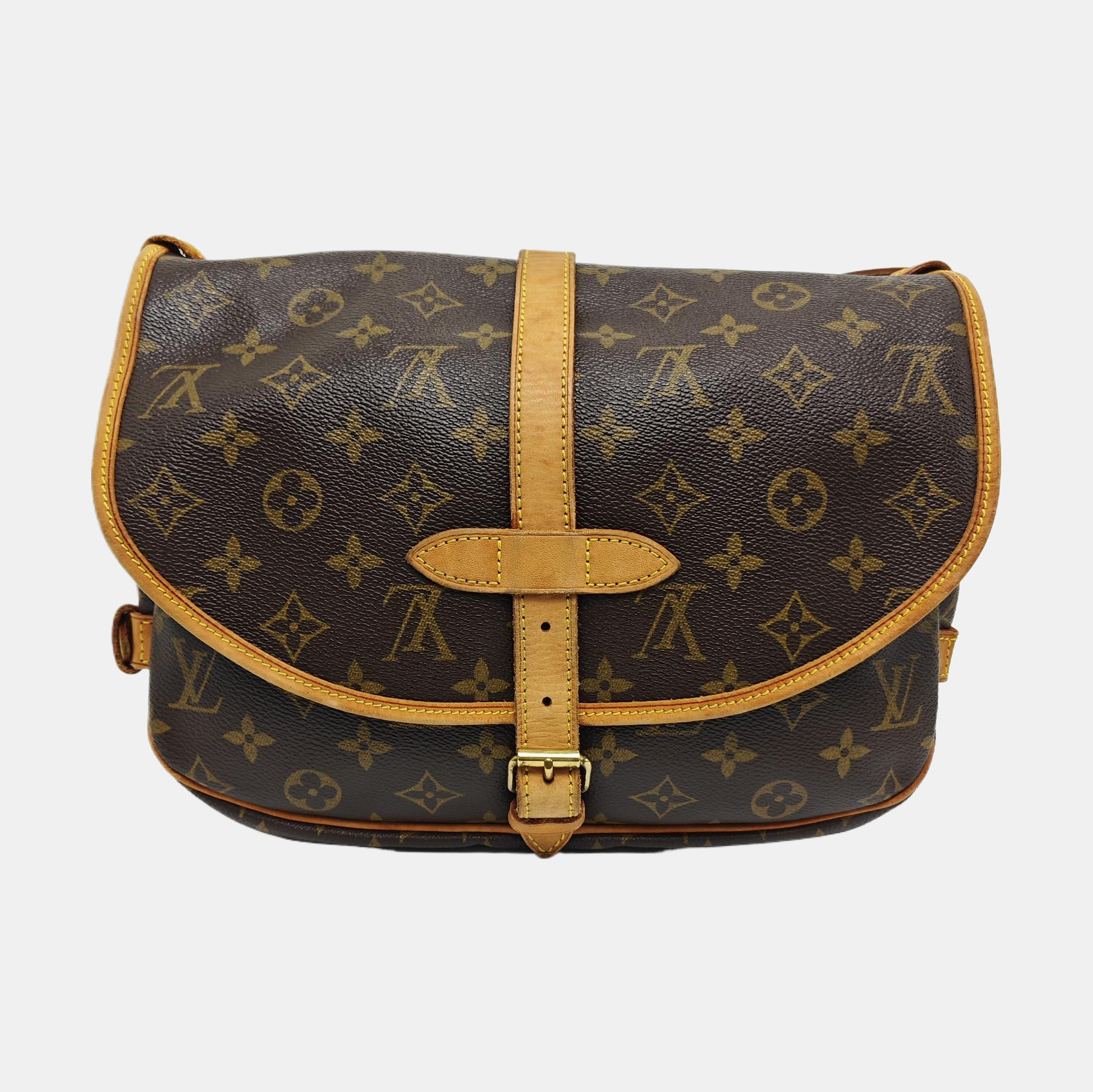 SAUMUR 30 Monogram Coated Canvas Brown