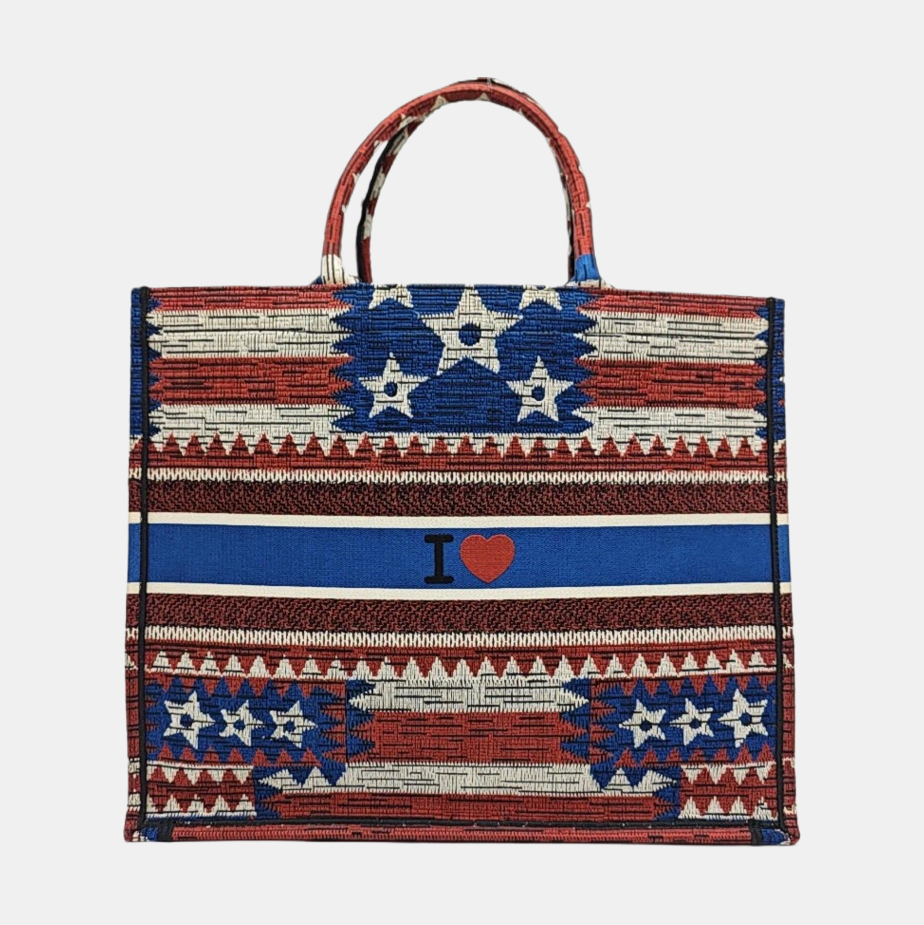 Book Tote Large Canvas Multicolor