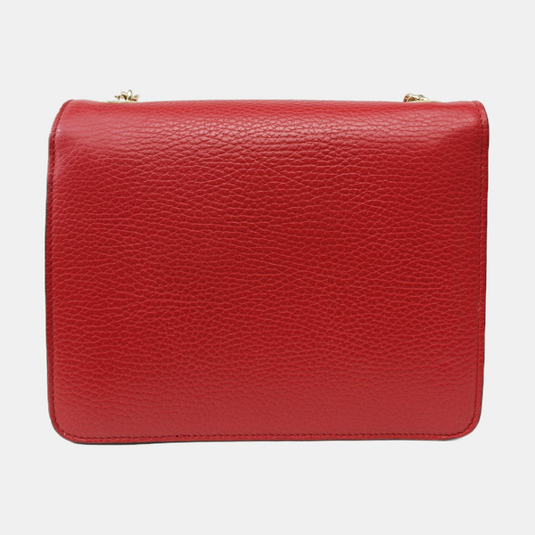 Interlocking G Small Calfskin Red