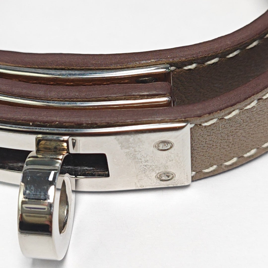 Kelly Leather Beige Bracelet