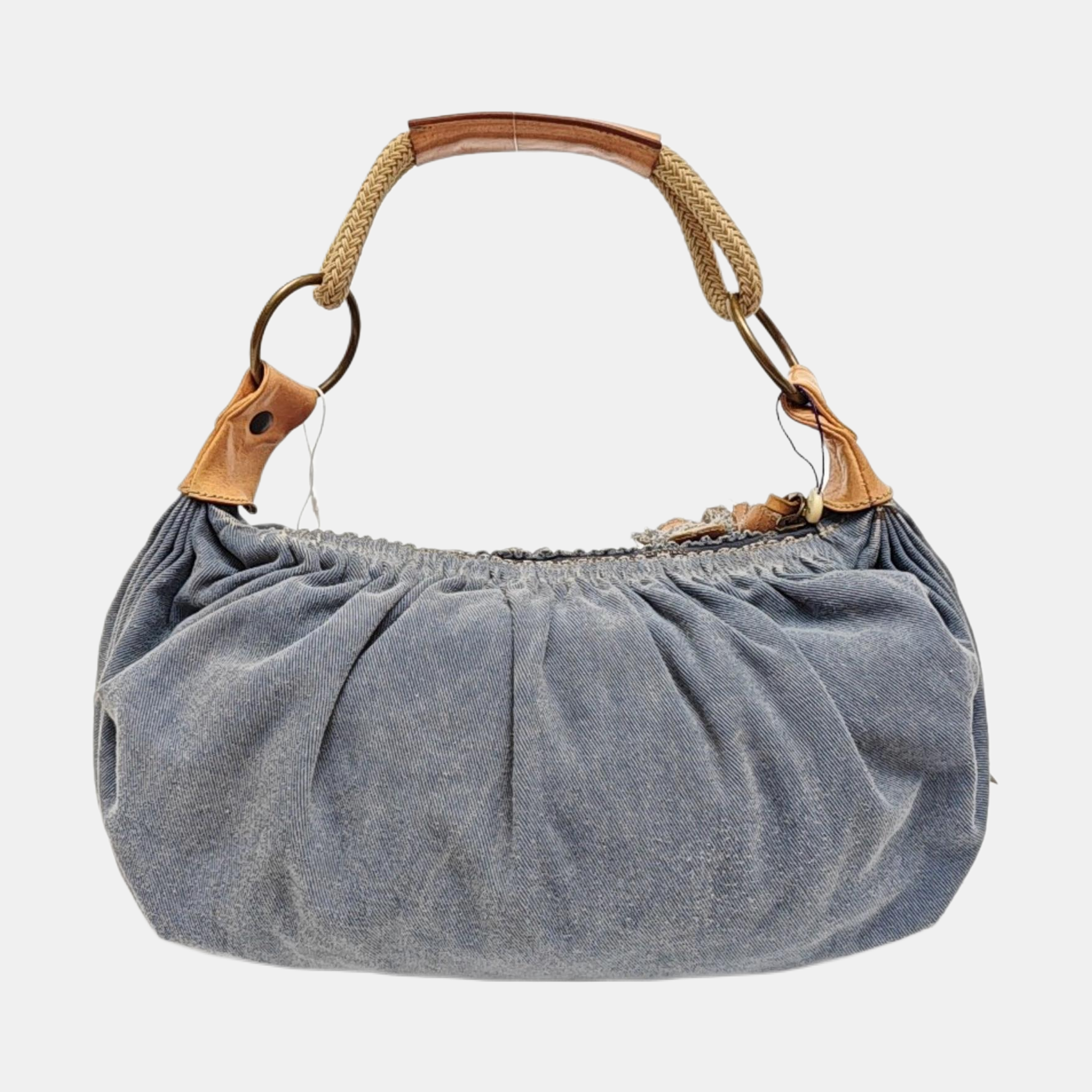 Denim Top Handle Bag Blue