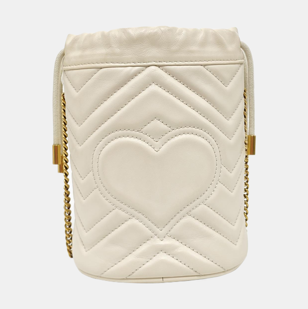 GG Marmont Mini Quilted Calfskin White