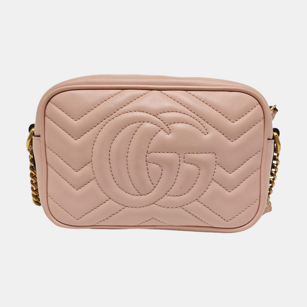 GG Marmont Mini Quilted Calfskin Pink