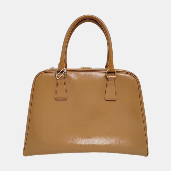 Saffiano Calfskin Top Handle Bag Beige
