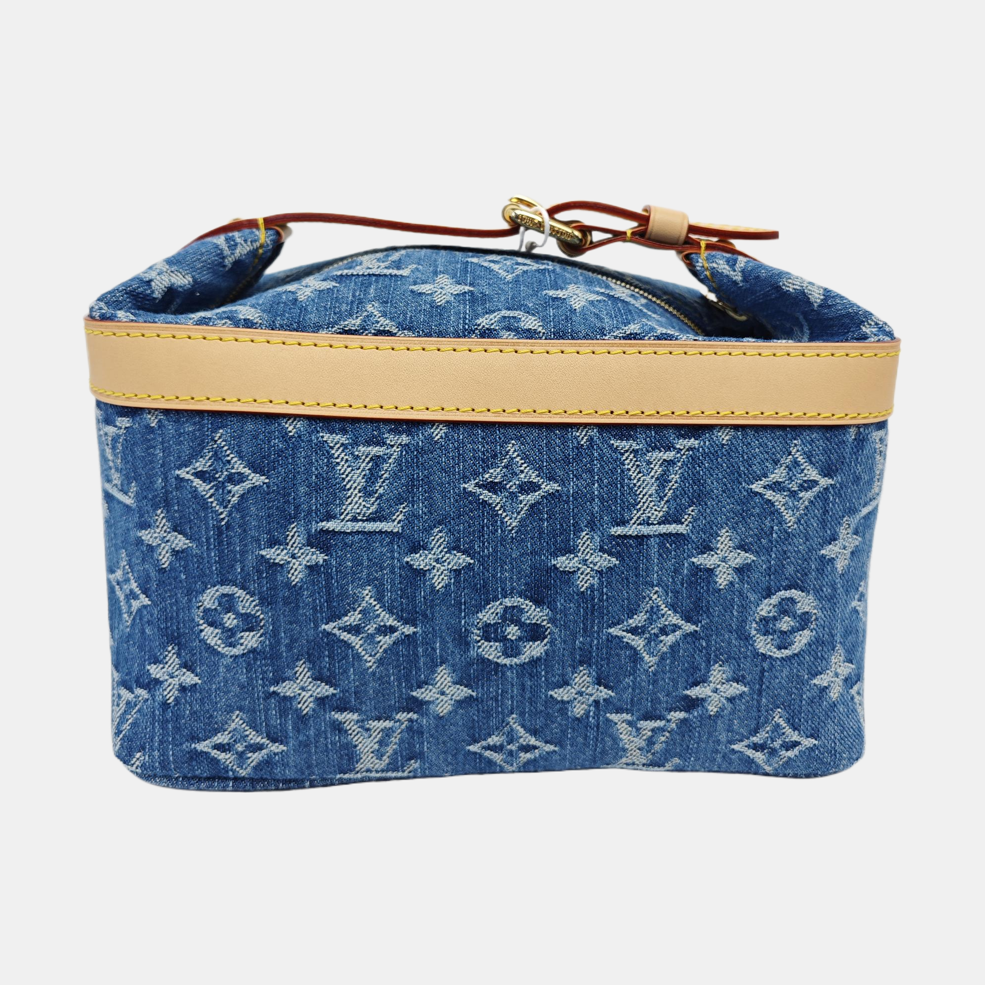 Monogram Denim Top Handle Bag Blue