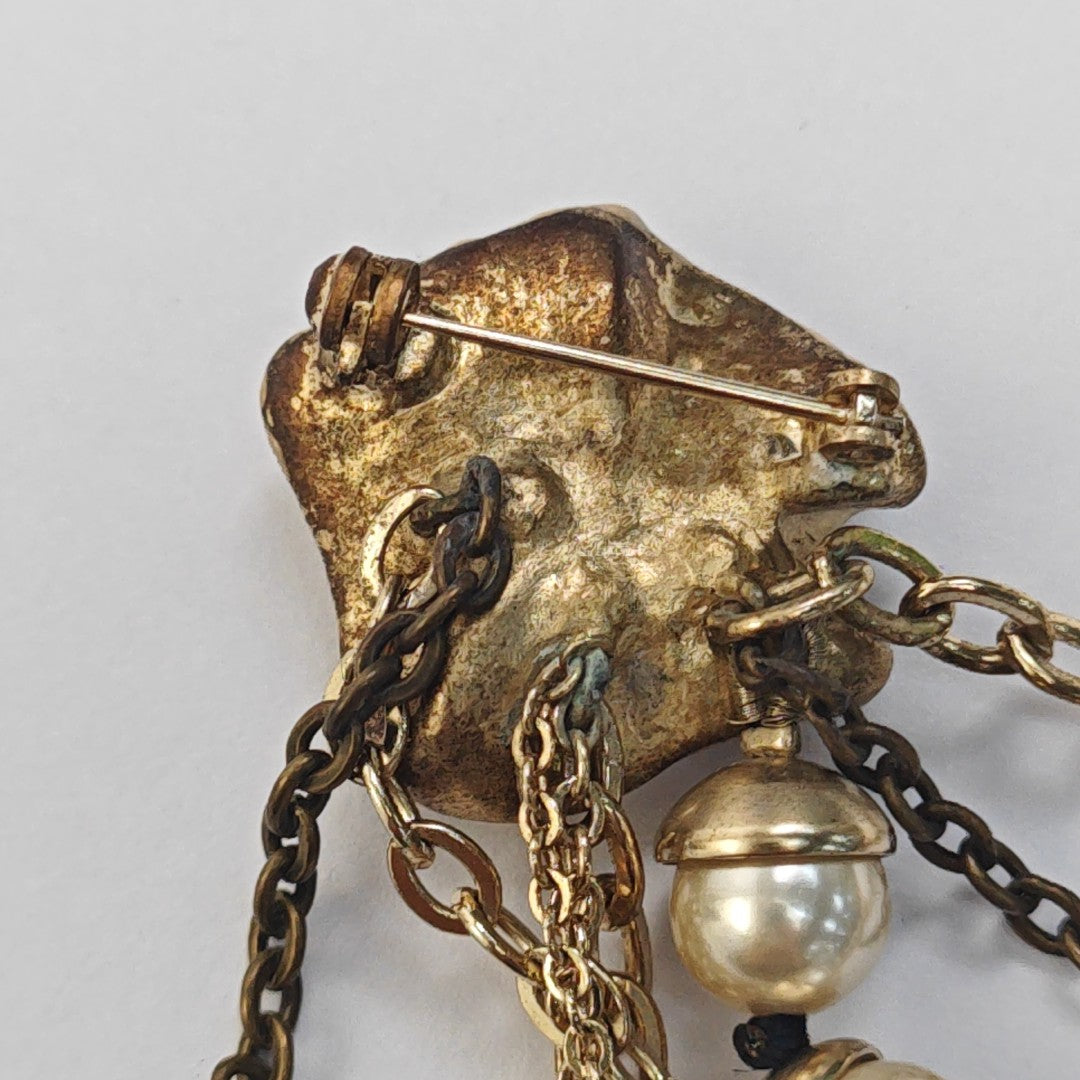 Metal Gold Brooch