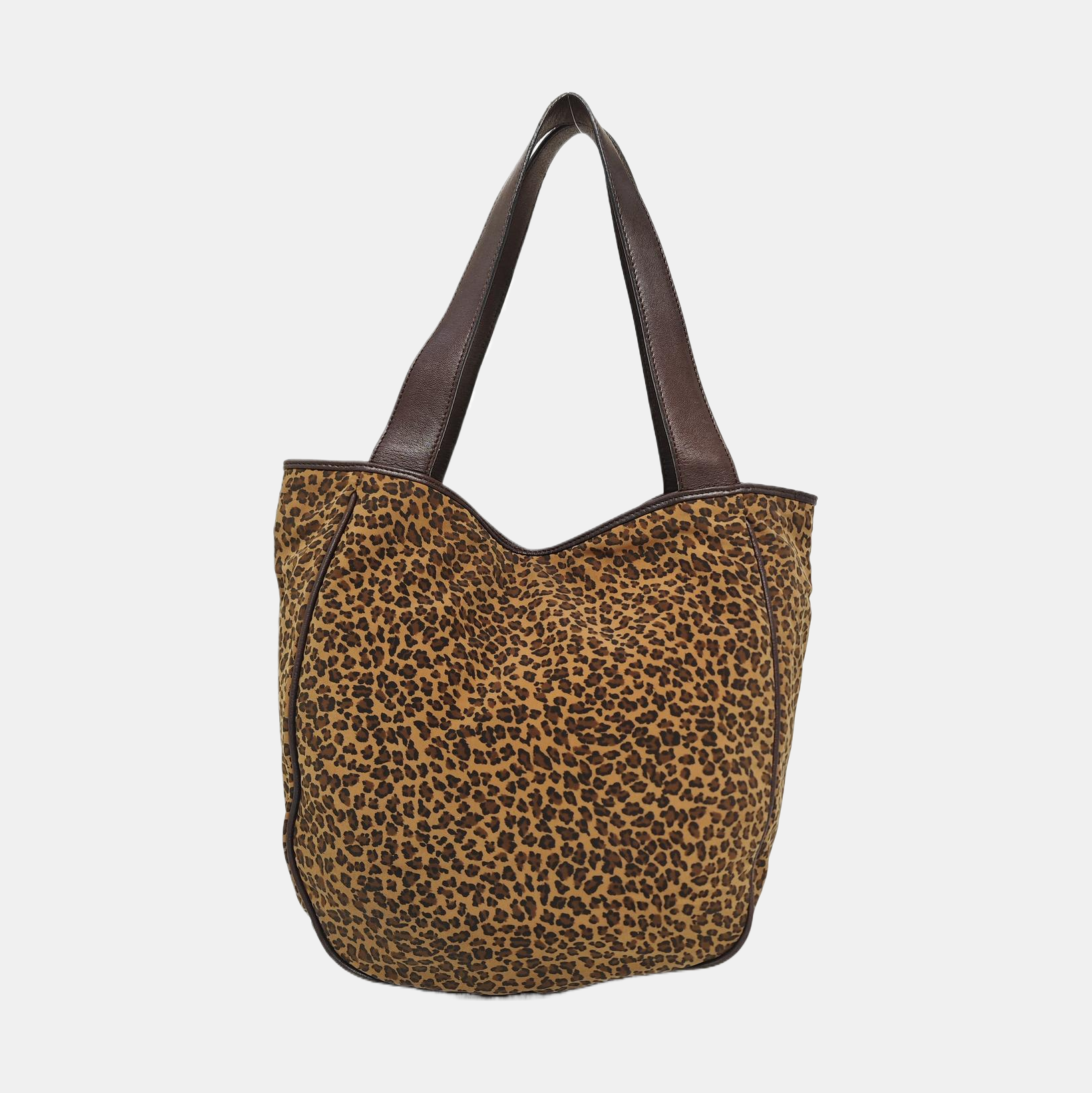 Fabric Top Handle Bag Brown