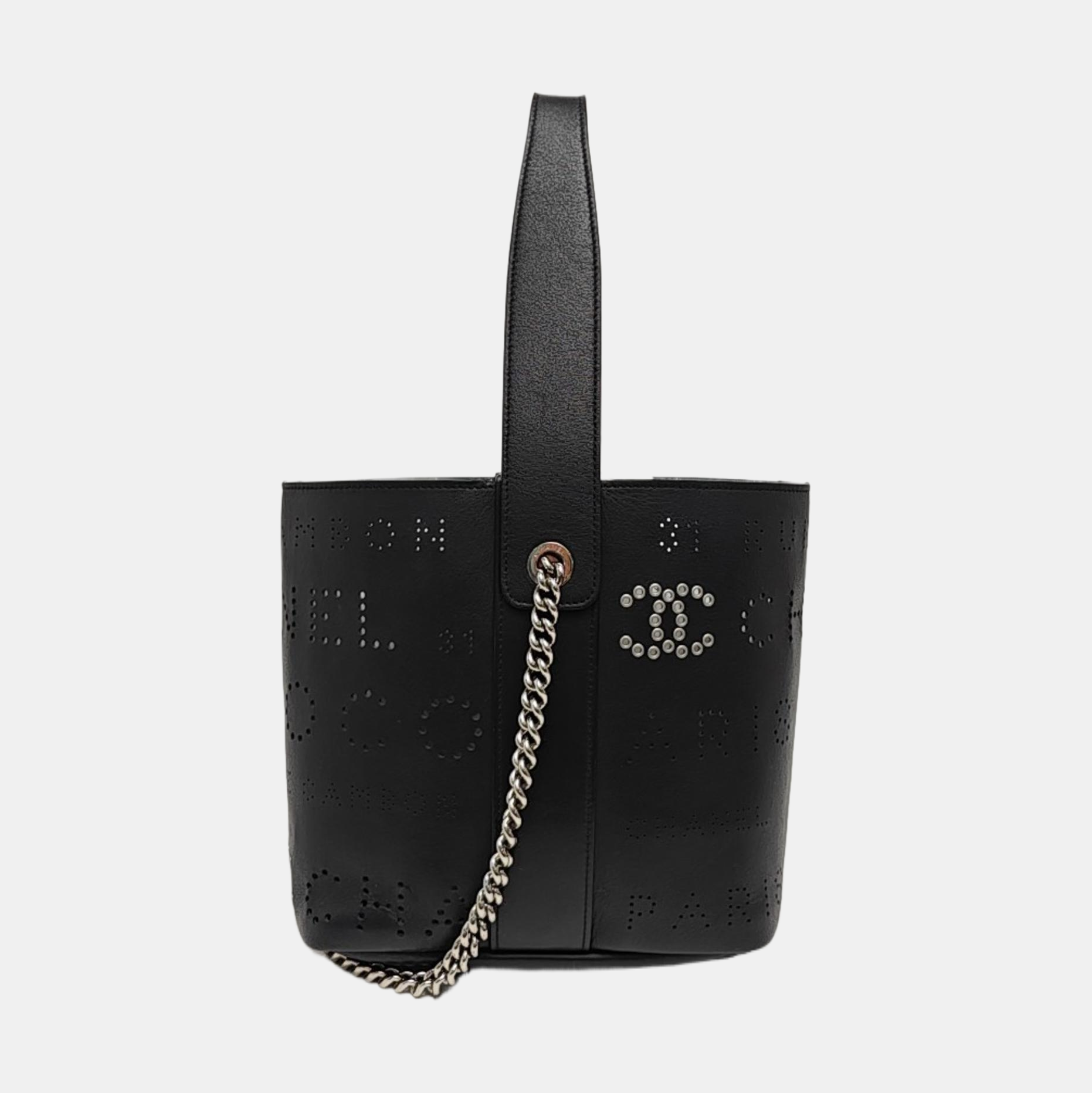 Lambskin Bucket Bag Black