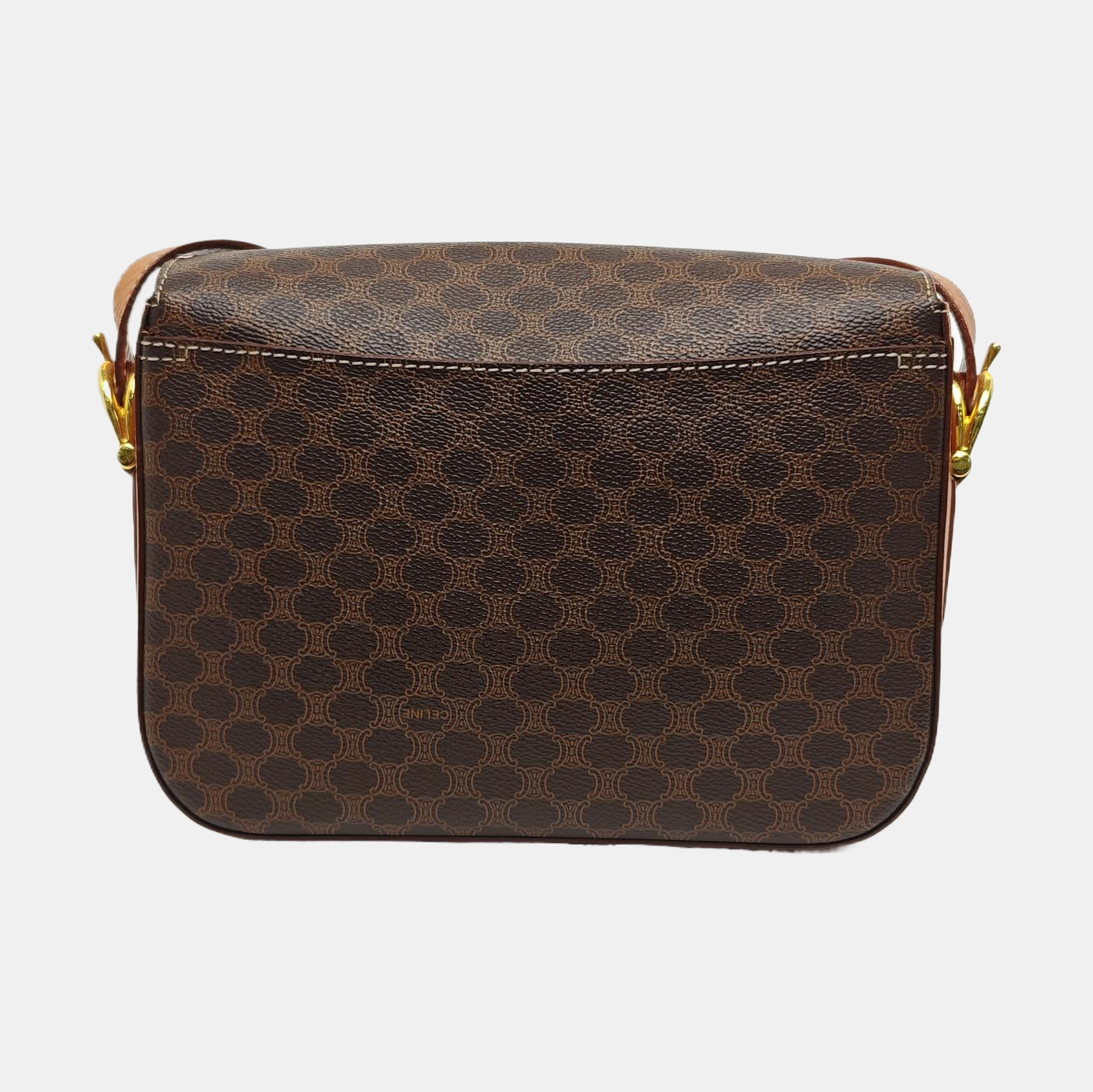 Coated Canvas Shoulder Bag Brown