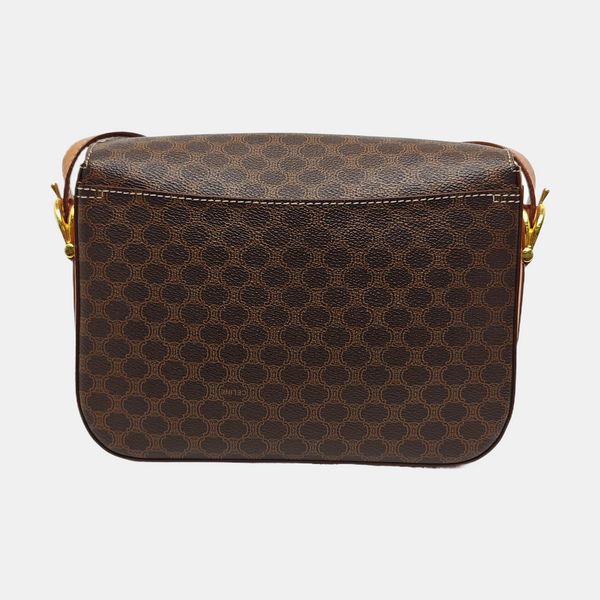 Coated Canvas Shoulder Bag Brown